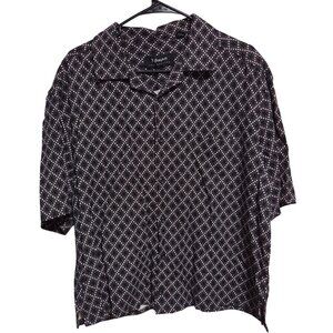 J. Campbell Polka Dot Silk Polo Shirt Mens Size Large Short Sleeve Geometric